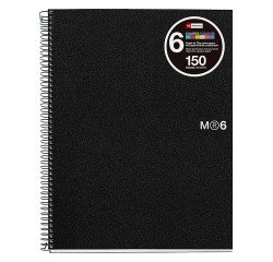 Cuaderno tapa de polipropileno A5 6 bandas color Miquelrius