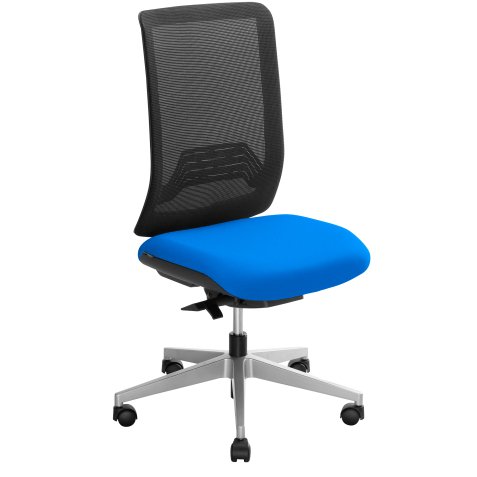 Chaise de bureau autorégulé Wi-Max dossier maille assise tissu bleu