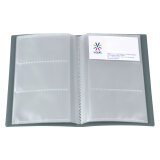 Business card holder Viquel polypropylene 20,6 x 12,6 cm smoked grey - 96 cards