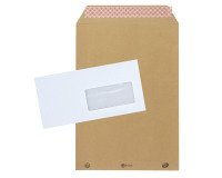 Pack de 500 sobres 110x220 con ventana+ 500 bolsas Kraft marrón 229 x 324 sin ventana Bruneau