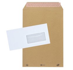 Pack de 500 sobres 110x220 con ventana+ 500 bolsas Kraft marrón 229 x 324 sin ventana Bruneau