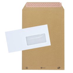 Pack 500 envelopes 110 x 220 mm + 500 administrative sleeves brown kraft 229  x324 mm Bruneau