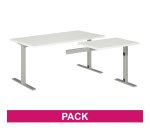 Pack werkpost wit D 160 cm metalen poten + hangende bijzet Optyma 