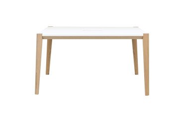 Meeting table Ostrahl W 160 x D 140 cm undercarriage in ash tree 