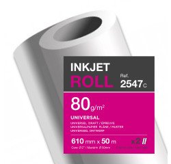 Rollo de papel para plotter universal Clairefontaine - 0,610 x 50 m - 80 g