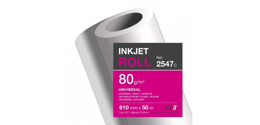 Paper spool for tracers Clairefontaine - 0,610 x 50 m - 80 g