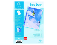 Sachet de 25 pochettes perforées Stop doc ouverture en coin - polypropylène lisse 6/100e - A4