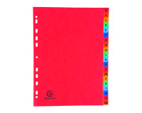 Jeu de 20 intercalaires alphabétiques carte lustrée couleur A4 - Exacompta