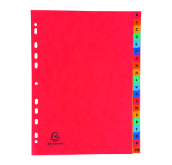 Jeu de 20 intercalaires alphabétiques carte lustrée couleur A4 - Exacompta