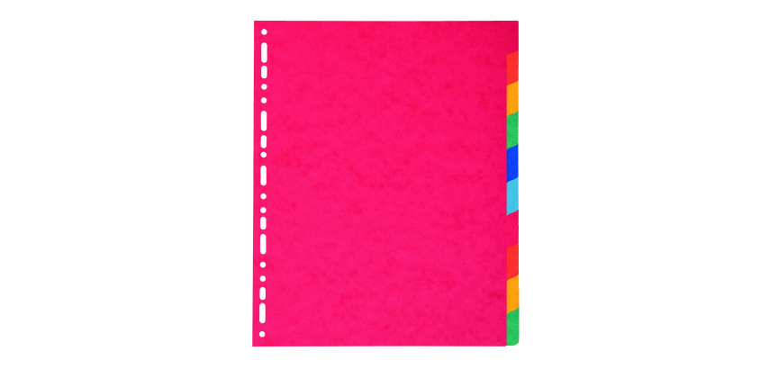 Intercalaires A4 maxi carte lustrée 225 g 10 positions - 1 jeu