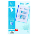 Sachet de 100 pochettes perforées Stop doc ouverture en coin - polypropylène lisse 6/100e - A4
