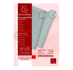 Jeu de 26 intercalaires alphabétiques polypropylène gris A4 - Exacompta