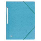 Folder with elastics and 3 flaps cardboard OXFORD 24 x 32 cm back 2,5 cm turquoise