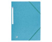 Chemise à élastique 3 rabats carte Oxford 24 x 32 cm dos 2,5 cm turquoise