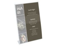 Table display stand, Visual holder, inclined transparent A4