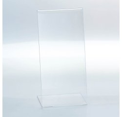 Tafeldisplay Déflecto hellend 1/3 van A4 doorzichtig
