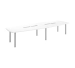 Table tonneau plateau blanc 14 personnes L 380 x P 140 cm - Frégate