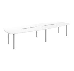 Table tonneau plateau blanc 14 personnes L 380 x P 140 cm - Frégate