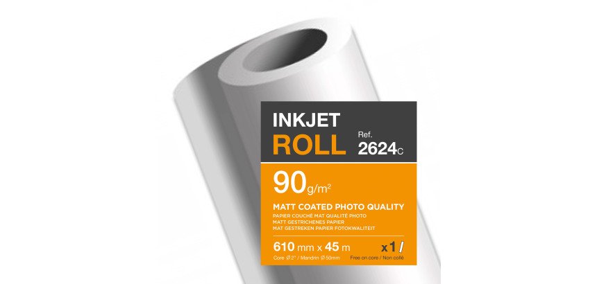 Rollo de papel para plotter capa mate Clairefontaine - 0,61 x 45 m - 90 g
