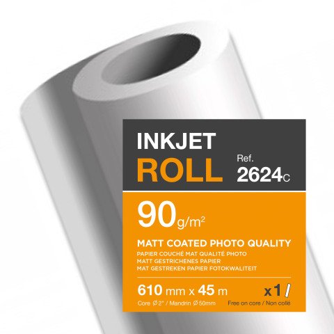 Rollo de papel para plotter capa mate Clairefontaine - 0,61 x 45 m - 90 g