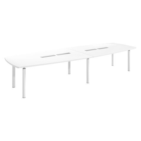 Table tonneau plateau blanc 14 personnes L 380 x P 140 cm - Frégate