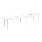 Table tonneau plateau blanc 14 personnes L 380 x P 140 cm - Frégate