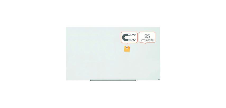 Pizarra Cristal blanco brillante Nobo 85” formato panorámico 