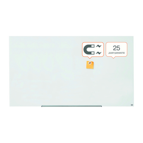 Pizarra Cristal blanco brillante Nobo 85” formato panorámico