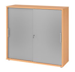 Beech body silver doors H 110 x W 120 x D 40 cm