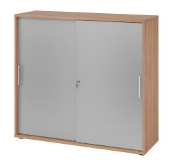 Schrank Walnuß Türe grau H 110 x B 120 x T 40 cm