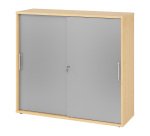 Schrank Ahorn Türe silberfarbig H 110 x B 120 x T 40 cm