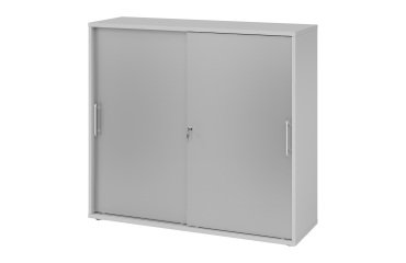 Grey body silver doors H 110 x W 120 x D 40 cm
