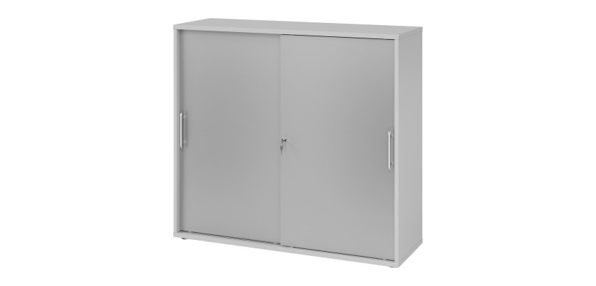 Grey body silver doors H 110 x W 120 x D 40 cm