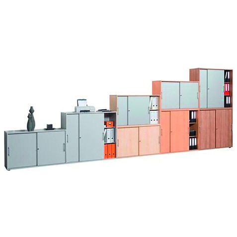 Schrank grau Türe silberfarbig H 74,8 x B 120 x T 40 cm