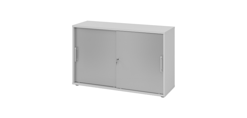 Corps gris portes argent H 74,8 x L 120 x P 40 cm