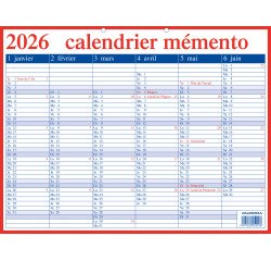 Calendrier Mémento Français 2026