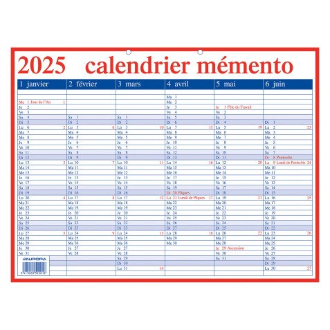 Calendrier Mémento Français 2025