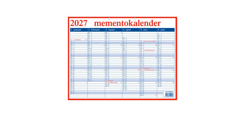 Aurora Memento calendar Dutch 2027