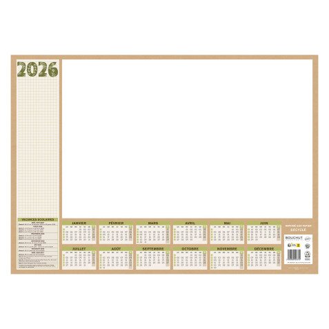 Sous-mains Natura Millésimé 2026 - 38,5 x 54 - 25 feuillets