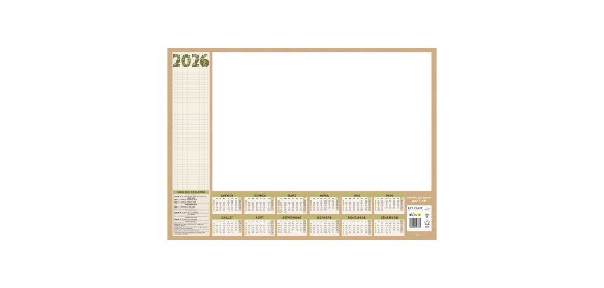 Sous-mains Natura Millésimé 2026 - 38,5 x 54 - 25 feuillets