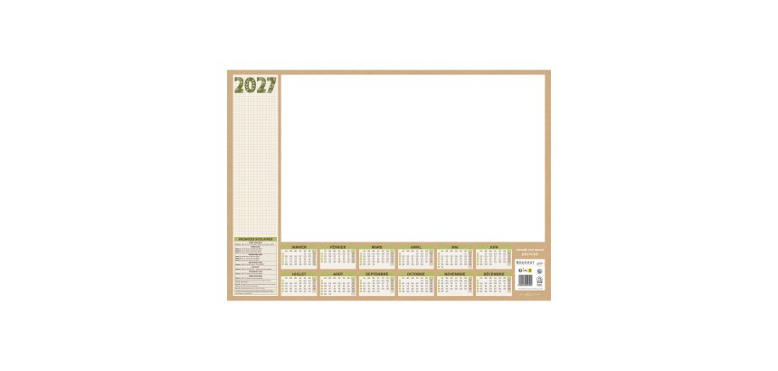Sous-mains Natura Millésimé 2027 - 38,5 x 54 - 25 feuillets