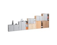 Grey body walnut doors H 74,8 x W 120 x D 40 cm