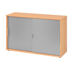Beech body silver doors H 74,8 x W 120 x D 40 cm