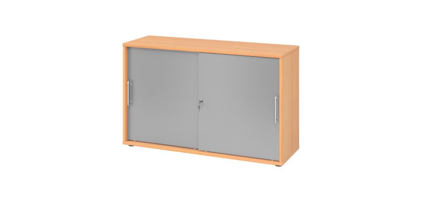 Beech body silver doors H 74,8 x W 120 x D 40 cm