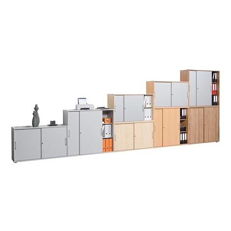 Schrank Walnuß Türe silberfarbig H 74,8 x B 120 x T 40 cm