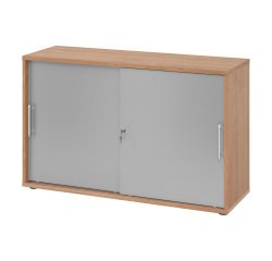 Walnut body silver doors H 74,8 x W 120 x D 40 cm