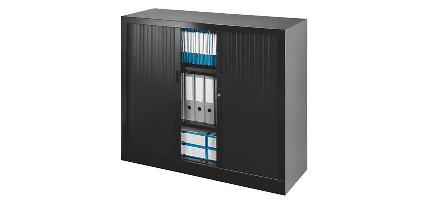 Armoire à rideaux monobloc Généric corps métal - L 120 x H 100 x P 43 cm - NF-OEC et GS