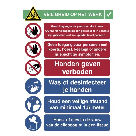 Sticker A3 safety at work (Dutch)