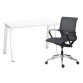 Pack mobilier Télétravail bureau Ecla blanc + fauteuil Edgar