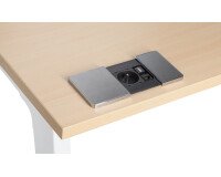 Regleta empotrable con tapa deslizante 1 toma de corriente + 1 puerto RJ45 + 1 puerto USB - Ø 80 mm